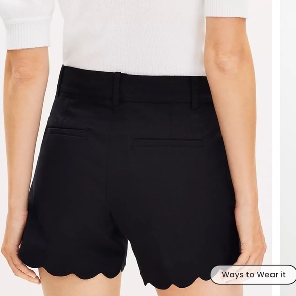 Loft Rivera Short Black Scalloped Trim size 2 - Picture 13 of 13
